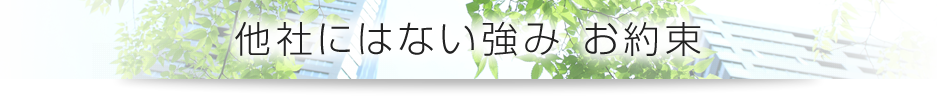 他社にはない強み お約束